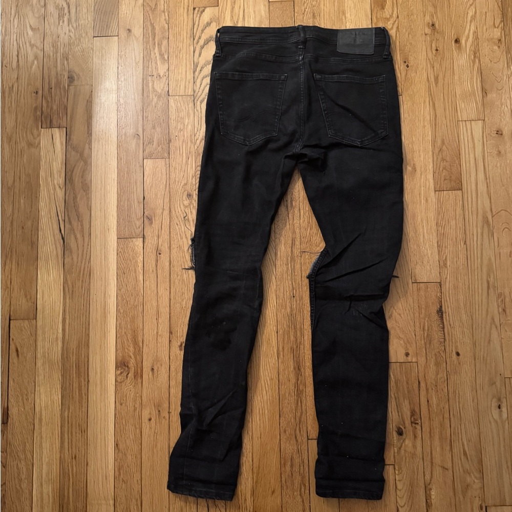 Men’s Jack & Jones black ripped skinny jeans 28x32